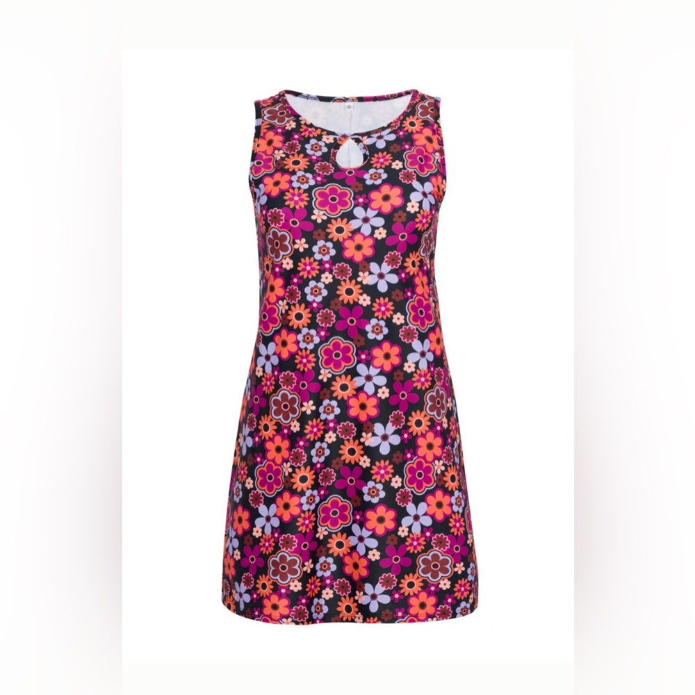 Nuu Muu Athletic Sleeveless A Line Yoga Tunic Dress Foxy Print Size Large